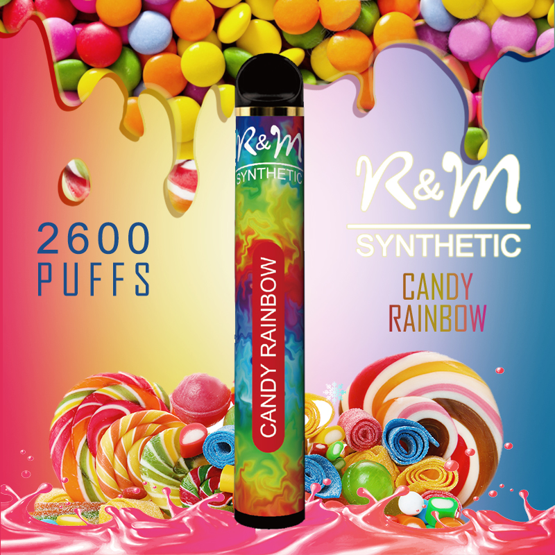 R&M SYNTHETIC 2600 Puffs Disposable Vape Candy Rainbow from China